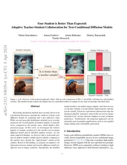 Your Student is Better Than Expected: Adaptive Teacher-Student
  Collaboration for Text-Conditional Diffusion Models