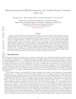Deep Learning-based MRI Reconstruction with Artificial Fourier Transform Network (AFTNet)
