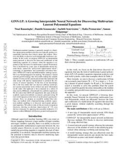 GINN-LP: A Growing Interpretable Neural Network for Discovering
  Multivariate Laurent Polynomial Equations
