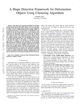 A Shape Detection Framework for Deformation Objects Using Clustering
  Algorithms