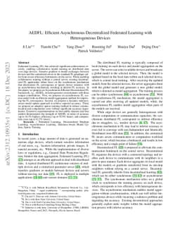 AEDFL: Efficient Asynchronous Decentralized Federated Learning with
  Heterogeneous Devices