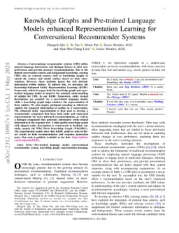 Knowledge Graphs and Pre-trained Language Models enhanced Representation
  Learning for Conversational Recommender Systems