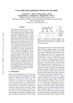 Cross-Subject Data Splitting for Brain-to-Text Decoding