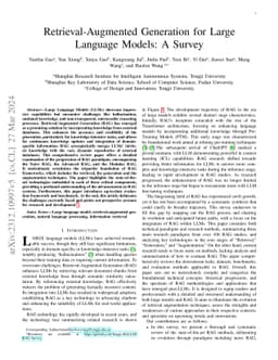 Retrieval-Augmented Generation for Large Language Models: A Survey