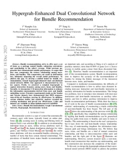 Hypergrah-Enhanced Dual Convolutional Network for Bundle Recommendation