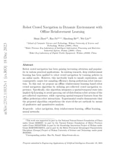 Robot Crowd Navigation in Dynamic Environment with Offline Reinforcement
  Learning