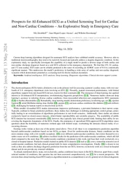 Prospects for AI-Enhanced ECG as a Unified Screening Tool for Cardiac
  and Non-Cardiac Conditions -- An Explorative Study in Emergency Care
