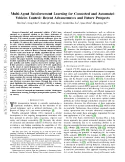 Multi-Agent Reinforcement Learning for Connected and Automated Vehicles
  Control: Recent Advancements and Future Prospects