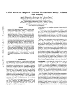 Colored Noise in PPO: Improved Exploration and Performance through
  Correlated Action Sampling