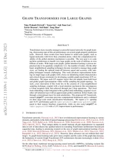 Graph Transformers for Large Graphs