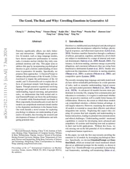 The Good, The Bad, and Why: Unveiling Emotions in Generative AI