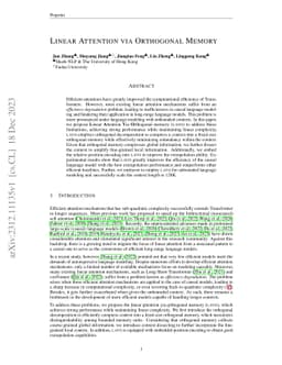 Linear Attention via Orthogonal Memory