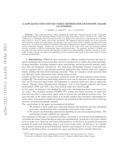 A low-rank non-convex norm method for multiview graph clustering