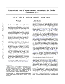 Harnessing the Power of Neural Operators with Automatically Encoded
  Conservation Laws