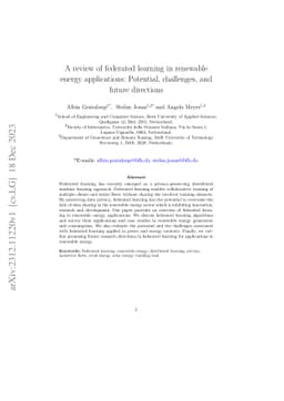 A review of federated learning in renewable energy applications:
  Potential, challenges, and future directions