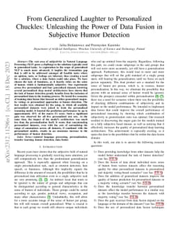 From Generalized Laughter to Personalized Chuckles: Unleashing the Power
  of Data Fusion in Subjective Humor Detection