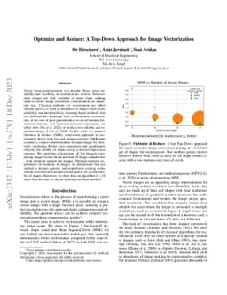 Optimize and Reduce: A Top-Down Approach for Image Vectorization