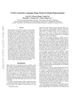 CLIM: Contrastive Language-Image Mosaic for Region Representation
