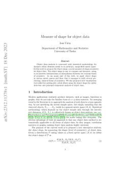 Measure of shape for object data