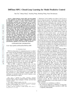 DiffTune-MPC: Closed-Loop Learning for Model Predictive Control