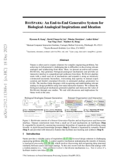 BioSpark: An End-to-End Generative System for Biological-Analogical
  Inspirations and Ideation