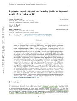 Layerwise complexity-matched learning yields an improved model of
  cortical area V2