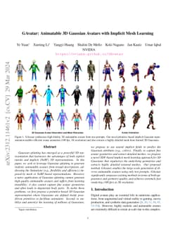 GAvatar: Animatable 3D Gaussian Avatars with Implicit Mesh Learning