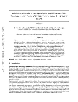 Adaptive Smooth Activation for Improved Disease Diagnosis and Organ
  Segmentation from Radiology Scans