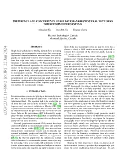 Preference and Concurrence Aware Bayesian Graph Neural Networks for
  Recommender Systems