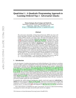 QuadAttack: A Quadratic Programming Approach to Ordered Top-K Attacks