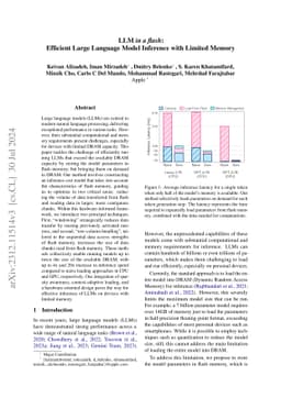 LLM in a flash: Efficient Large Language Model Inference with Limited
  Memory