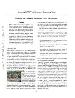 Assessing GPT4-V on Structured Reasoning Tasks