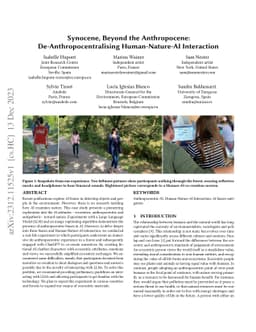 Synocene, Beyond the Anthropocene: De-Anthropocentralising
  Human-Nature-AI Interaction