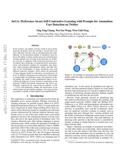 SeGA: Preference-Aware Self-Contrastive Learning with Prompts for
  Anomalous User Detection on Twitter