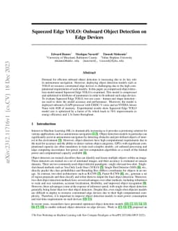 Squeezed Edge YOLO: Onboard Object Detection on Edge Devices