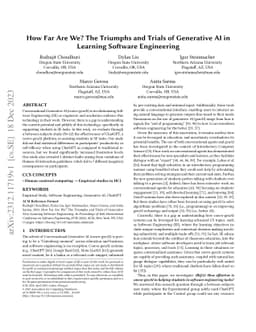 How Far Are We? The Triumphs and Trials of Generative AI in Learning
  Software Engineering