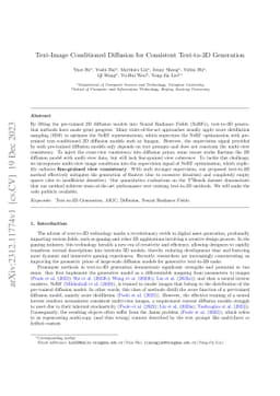 Text-Image Conditioned Diffusion for Consistent Text-to-3D Generation