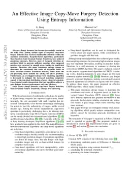 An Effective Image Copy-Move Forgery Detection Using Entropy Information
