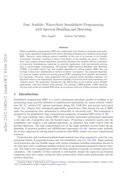 Fast, Scalable, Warm-Start Semidefinite Programming with Spectral
  Bundling and Sketching