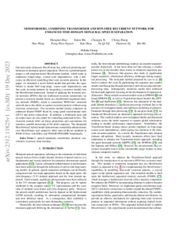 MossFormer2: Combining Transformer and RNN-Free Recurrent Network for
  Enhanced Time-Domain Monaural Speech Separation