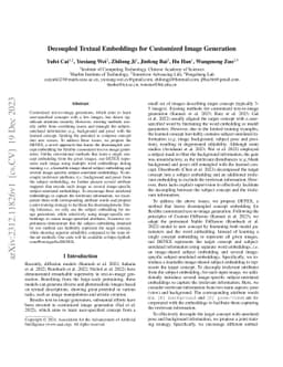 Decoupled Textual Embeddings for Customized Image Generation