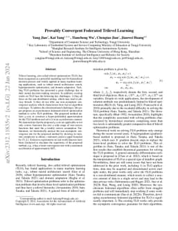 Provably Convergent Federated Trilevel Learning
