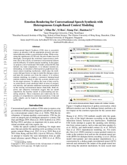 Emotion Rendering for Conversational Speech Synthesis with Heterogeneous
  Graph-Based Context Modeling