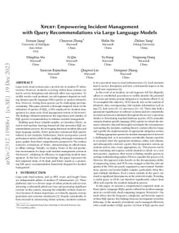 Xpert: Empowering Incident Management with Query Recommendations via
  Large Language Models
