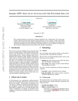 Founder-GPT: Self-play to evaluate the Founder-Idea fit