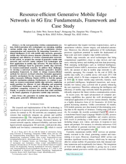 Resource-efficient Generative Mobile Edge Networks in 6G Era:
  Fundamentals, Framework and Case Study