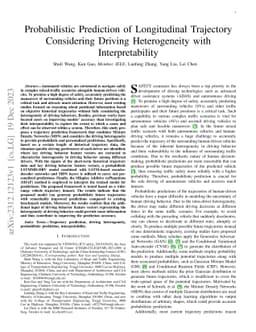 Probabilistic Prediction of Longitudinal Trajectory Considering Driving
  Heterogeneity with Interpretability