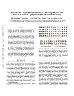 FontDiffuser: One-Shot Font Generation via Denoising Diffusion with
  Multi-Scale Content Aggregation and Style Contrastive Learning