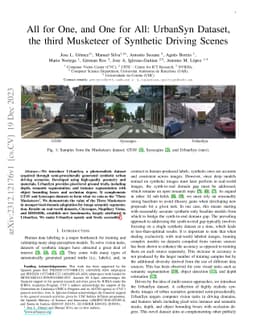 All for One, and One for All: UrbanSyn Dataset, the third Musketeer of Synthetic Driving Scenes