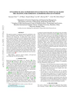 StyleSpeech: Self-supervised Style Enhancing with VQ-VAE-based
  Pre-training for Expressive Audiobook Speech Synthesis